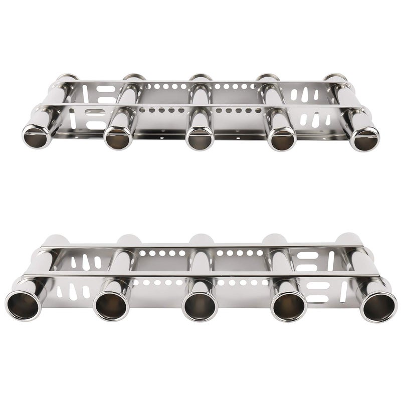 NovelBee 316 Stainless Steel 5 Tubes Fishing Rod Holder for Boat Marine Kayak Yacht - Image 3